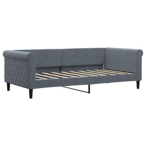 vidaXL Dagseng med madrass bl&aring; m&oslash;rkegr&aring; 90x190 cm fl&oslash;yel