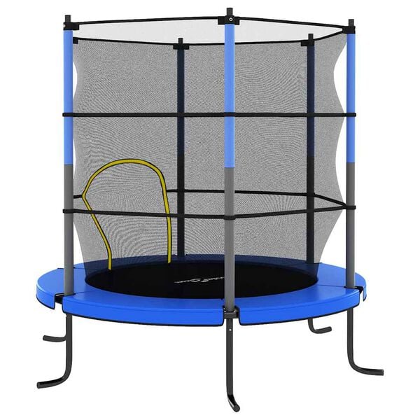 vidaXL Trampoline med sikkerhetsnett 140x160 cm bl&aring;