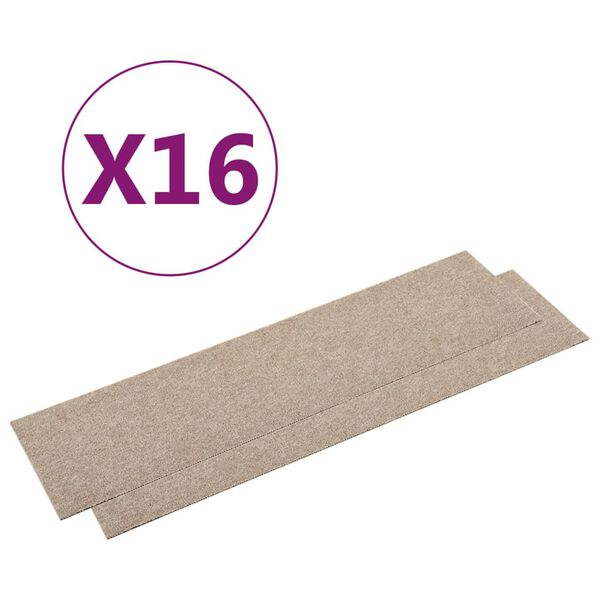 vidaXL Teppefliser gulv 16 stk 4 m² 25x100 cm lysebeige