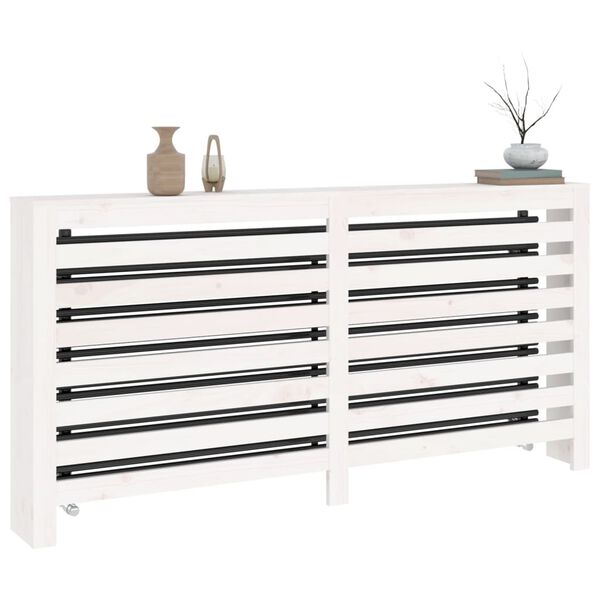 vidaXL Radiatordeksel hvit 169x19x84 cm heltre furu