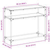 vidaXL Konsollbord med svart glassplate 98x35x81 cm st&aring;l