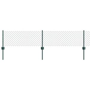 vidaXL Kjettinggjerde med stolpe 10 x 0,4 m PVC-belagt st&aring;l Gr&oslash;nn Mesh