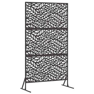 vidaXL Personvernsvegg 100 x 50 x 180 cm St&aring;l Svart