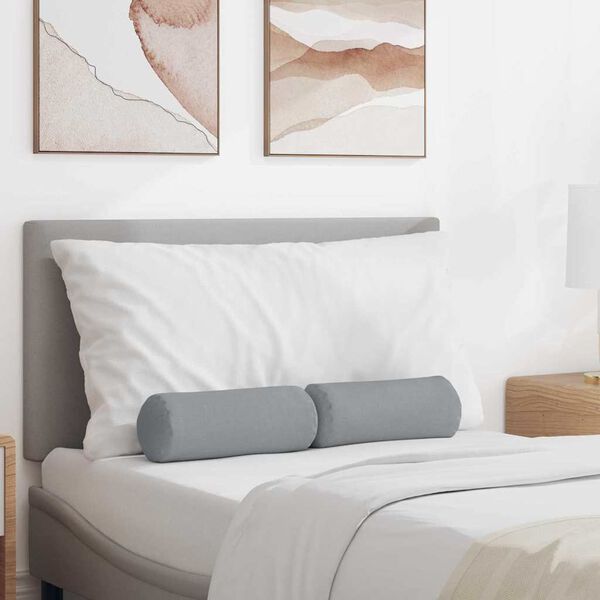 vidaXL Bolster puter 2 pcs Lysegrå Ø 15 x 40 cm stoff