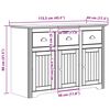 vidaXL Garderobe BODO hvit 115,5x44x80 cm heltre furu