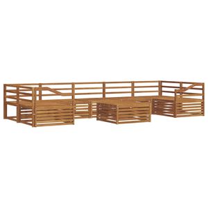 vidaXL Utend&oslash;rs sofa-sett 8 stk. Naturlig Solid akasietre