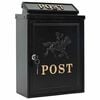 vidaXL Veggmontert postkasse Svart 29 x 13 x 41 cm St&oslash;pt aluminium
