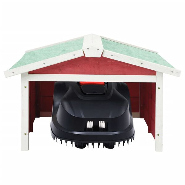 vidaXL Gressklipperhus r&oslash;d og hvit 72x87x50 cm gran