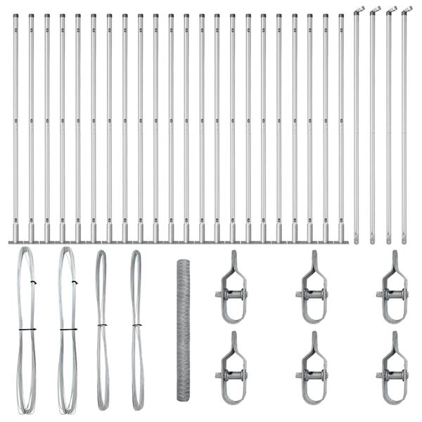 vidaXL Gjerdep&aring;le s&oslash;lv 50 x 1,5 m (36 mm nett) St&aring;l