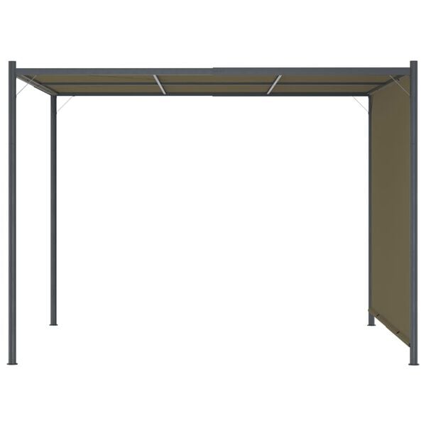 vidaXL Hagepergola med uttrekkbart tak 3x3 m gr&aring;brun 180 g/m&sup2;