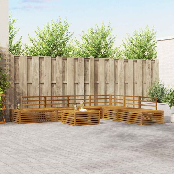 vidaXL Utend&oslash;rs sofa-sett 7 Stk Naturlig Solid akasietre