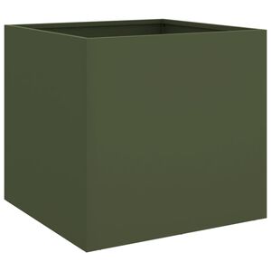 vidaXL Plantekasse olivengr&oslash;nn 42x40x39 cm st&aring;l
