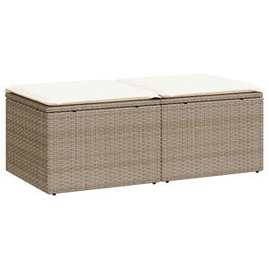 vidaXL Hagesofaer med puter 2 deler beige polyrotting akasie