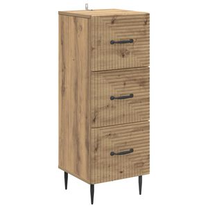 vidaXL Skuffeskap Artisan eik 33 x 34,5 x 89,5 cm Konstruert tre