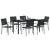 vidaXL Hage Spisegruppe 7 pcs Svart PE Rattan