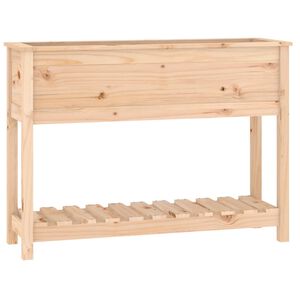 vidaXL Plantekasse med hylle 111,5x34,5x81 cm heltre furu