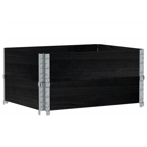 vidaXL Pallekarmer 2 stk svart 80x60 cm heltre furu