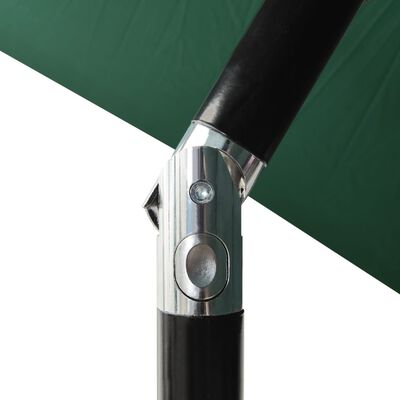 vidaXL Parasoll med aluminiumsstang 3 nivåer 2 m grønn
