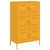 vidaXL Highboard sennepsgul 68x39x113 cm stål