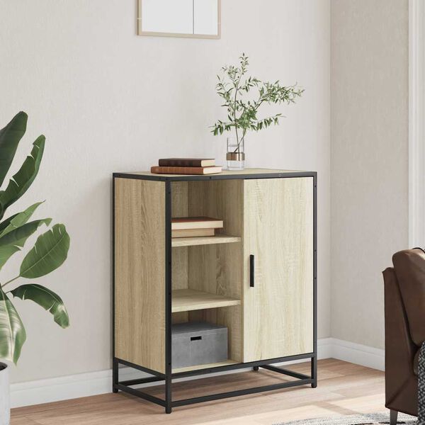 vidaXL Skjenk sonoma eik 62x35x76 cm konstruert tre