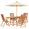 vidaXL Ute spisegruppe med parasoll 6 stk. 4-seters