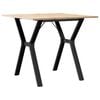 vidaXL Spisebord Y-ramme 80x80x75 cm heltre furu og st&aring;l