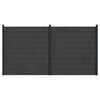 vidaXL Gjerdesett 2 stk. 353 x 186 cm WPC og Aluminium Svart