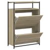 vidaXL Skoskap sonoma eik 75x34x112 cm konstruert tre