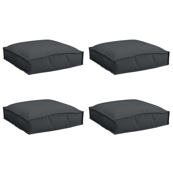 vidaXL Pallepute for sete 4 pcs Svart 40 x 40 x 8 cm Oxford-stoff