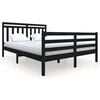 vidaXL Sengeramme svart 150x200 cm King Size heltre