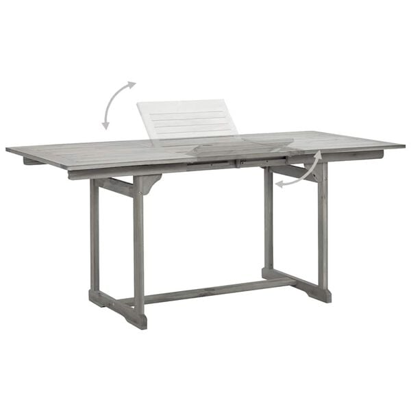 vidaXL Utend&oslash;rs spisebord (120-170)x80x75 cm heltre akasie