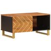 vidaXL Salongbord brun og svart 80x50x40 cm heltre furu