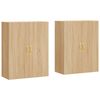 vidaXL Veggskap 2 stk sonoma eik 69,5x34x90 cm