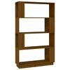vidaXL Bokhylle/romdeler honningbrun 80x25x132 cm heltre