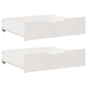 vidaXL Sengeskuffer med hjul 2 stk hvit 75x55x17 cm heltre furu