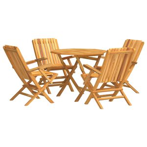 vidaXL Hagespisegruppe 5 deler heltre teak