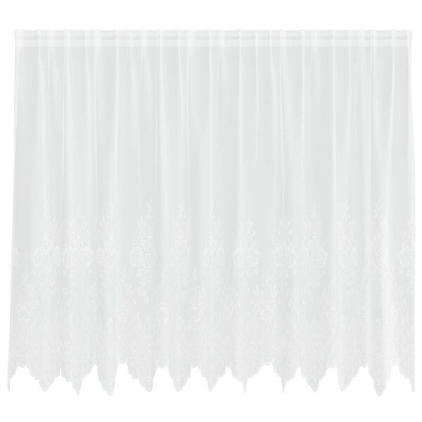 vidaXL Blondegardin med gardiner Blomster Hvit 160 x 300 cm Polyester