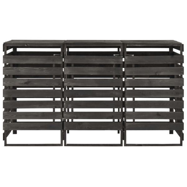 vidaXL Trippelt søppeldunkskur 210x75x121 cm malt heltre furu