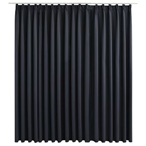 vidaXL Lystett gardin med metallkroker svart 290x245 cm
