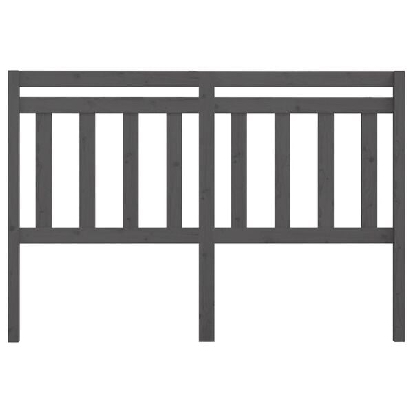 vidaXL Sengegavl gr&aring; 146x4x100 cm heltre furu