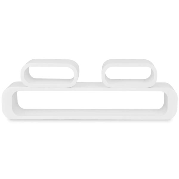 vidaXL Vegghyller 3 stk kuber MDF hvit