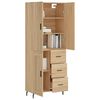 vidaXL Highboard sonoma eik 69,5x34x180 cm konstruert tre
