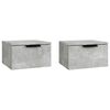 vidaXL Veggmonterte nattbord 2 stk betonggr&aring; 34x30x20 cm