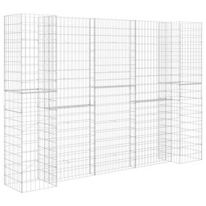 vidaXL Gabion plantekasse H-formet st&aring;ltr&aring;d 260x40x200 cm