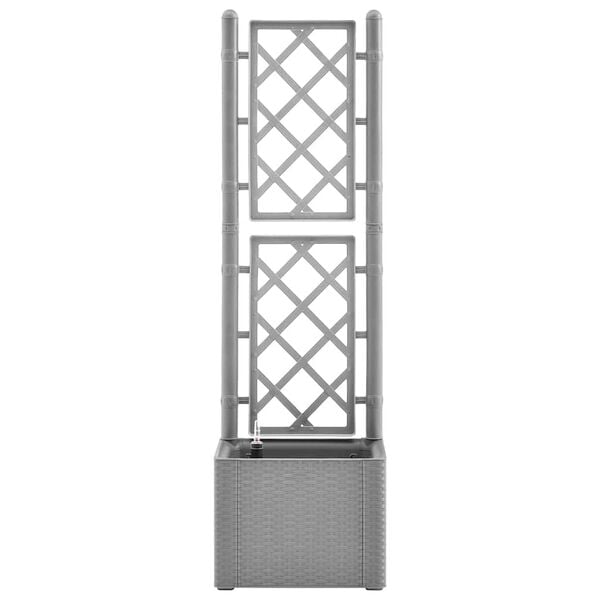 vidaXL Høybed med espalier og selvvanningssystem grå