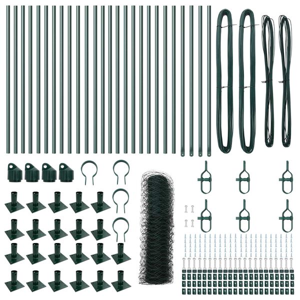 vidaXL Gjerdep&aring;le gr&oslash;nn 50 x 0,4 m (36 mm nett) St&aring;l og PVC