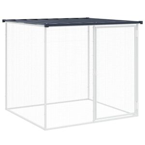 vidaXL Kyllingbur med tak antrasitt 103x98x90 cm galvanisert st&aring;l