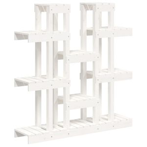 vidaXL Plantestativ hvit 104,5x25x109,5 cm heltre furu