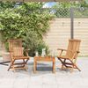 vidaXL Klappstoler 2 stk heltre teak