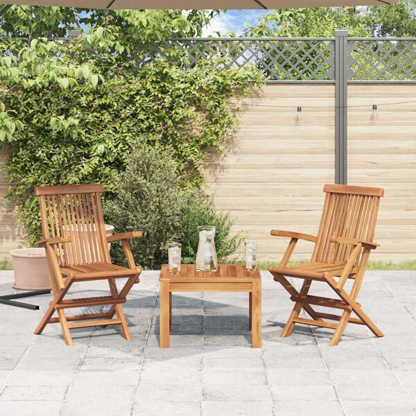 vidaXL Klappstoler 2 stk heltre teak
